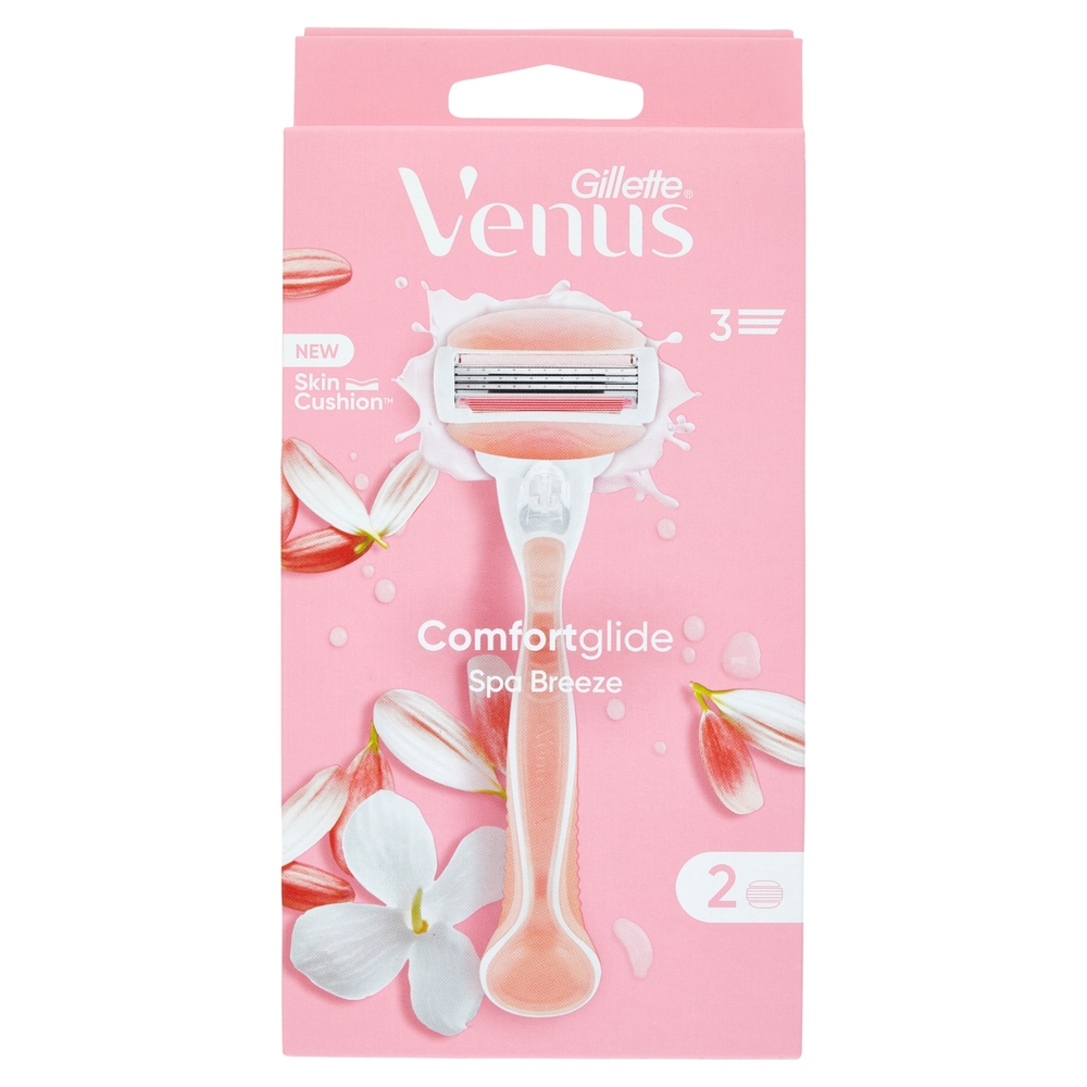 Gillette Venus Rasoio Donna Comfortglide Spa Breeze a 3 Lame, 1 Manico + 2 Lamette Donna